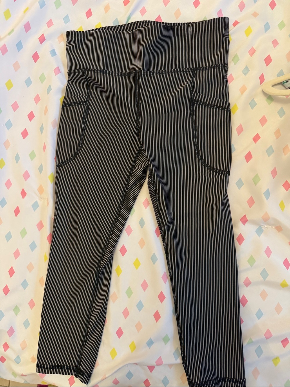 Old Navy Black & White Pinstripe Kids Leggings